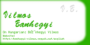 vilmos banhegyi business card